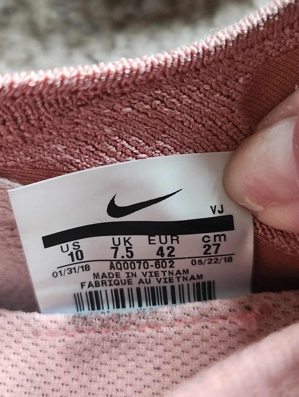 Nike Epic React Flyknit Pink Tint Sneakers - Picture 7 of 7
